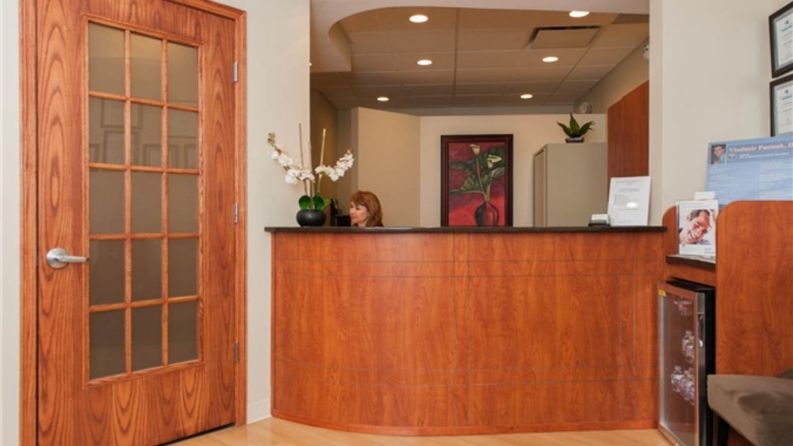 Specialty dental office reception desk