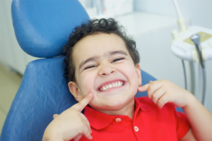 a young child visiting their dentist